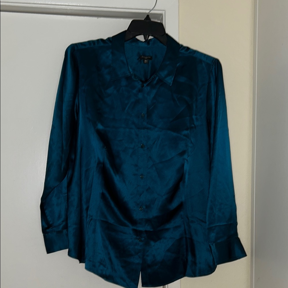 Talbots Teal Button-Up Blouse